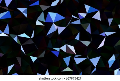 Dark BLUE vector shining triangular template. An elegant bright illustration with gradient. A completely new template for your business design.