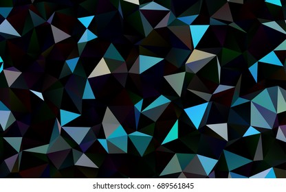 Dark BLUE vector shining triangular background. Creative geometric illustration in Origami style with gradient. Brand-new design for your business.