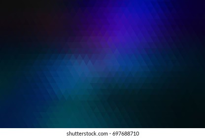 Dark BLUE vector shining triangular background. A sample with polygonal shapes. The completely new template can be used for your brand book.
