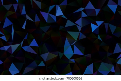 Dark BLUE vector shining triangular pattern. Glitter abstract illustration with an elegant design. The elegant pattern can be used as part of a brand book.