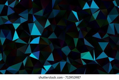Dark BLUE vector shining triangular pattern. Triangular geometric sample with gradient.  A completely new design for your business.