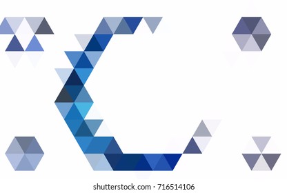 Dark BLUE vector shining triangular pattern. An elegant bright illustration with gradient. The textured pattern can be used for background.