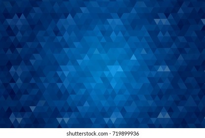 Dark BLUE vector shining triangular background. Creative geometric illustration in Origami style with gradient. Brand-new style for your business design.