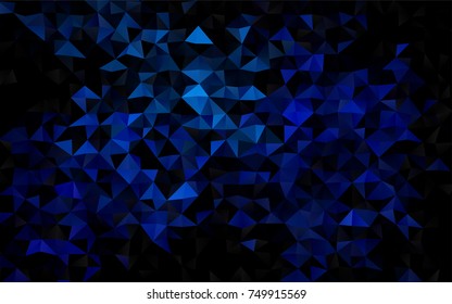 Dark BLUE vector shining triangular background. A completely new color illustration in a vague style. The best triangular design for your business.