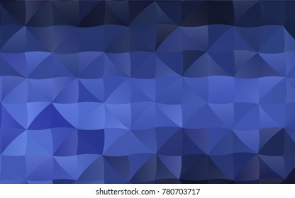 Dark BLUE vector shining triangular background. Geometric illustration in Origami style with gradient.  A completely new template for your business design.