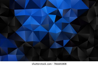 Dark BLUE vector shining triangular background. Geometric illustration in Origami style with gradient.  Brand-new style for your business design.
