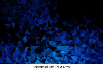 Dark BLUE vector shining triangular pattern. Modern geometrical abstract illustration with gradient. Triangular pattern for your business design.