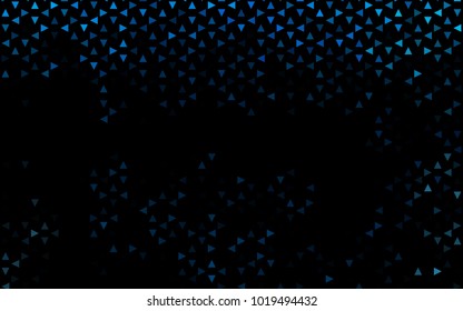 Dark BLUE vector of small triangles on white background. Illustration of abstract texture of triangles. Pattern design for banner, poster, cover.