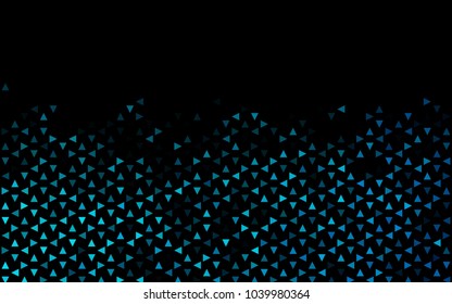 Dark BLUE vector of small triangles on white background. Illustration of abstract texture of triangles. Pattern design for banner, poster, cover.