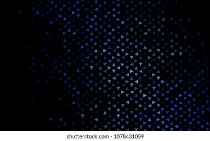 Dark BLUE vector of small triangles on white background. Illustration of abstract texture of triangles. Pattern design for banner, poster, cover.