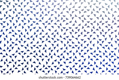 Dark BLUE vector of small triangles on white background. Illustration of abstract texture of triangles. Pattern design for banner, poster, cover.