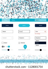 Dark BLUE vector style guide with circles. Colorful Style guide with circles on abstract background. Modern template for your landing page.