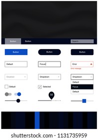Dark BLUE vector style guide with bent lines. Creative illustration in halftone marble style with gradient. This template you can use for landing pages.