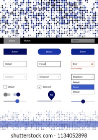 Dark BLUE vector style guide with circles. Colorful Style guide with circles on abstract background. This template you can use for websites.
