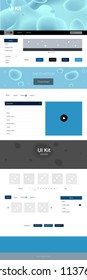 Dark BLUE vector style guide with bent lines. Shining curly illustration in marble style with gradient. Beautiful layout for websites, landing pages.