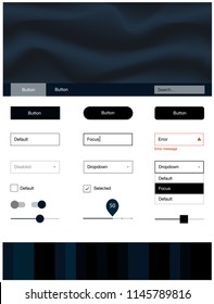 Dark BLUE vector style guide with bent lines. Creative illustration in halftone marble style with gradient. This sample is for your landing page.