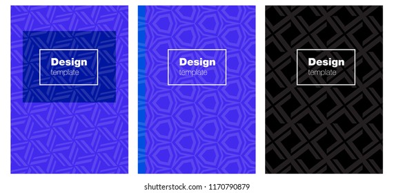 Dark BLUE vector style guide for notepads. Beautiful colorful sample in abstract style. Pattern for leaflets, booklets.