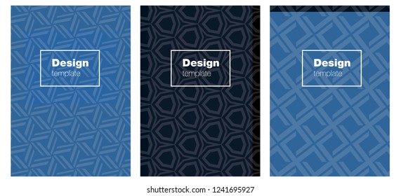 Dark BLUE vector style guide for notepads. Glitter abstract design concept with text box. New design for cover of books.