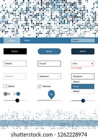 Dark BLUE vector style guide with circles. Colorful Style guide with circles on abstract background. Simple colorful design for websites.