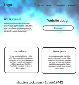 Dark BLUE vector style guide with sky stars. Beautiful ui ux kit with colorful sky in its header. This sample is for your website.