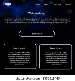 Dark BLUE vector style guide with sky stars. Colorful Style guide with stars on abstract background. This sample is for your landing page.