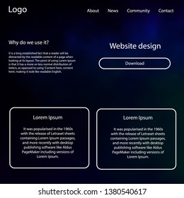 Dark BLUE vector style guide with sky stars. Decorative ui kit design in abstract style with colorful sky. Simple colorful design for websites.