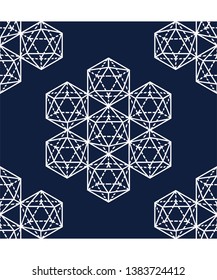dark blue vector tempate with pentagon