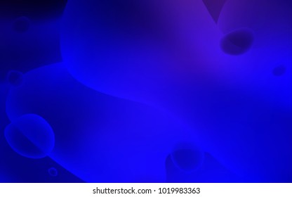 Dark BLUE vector template with abstract circles. Colorful illustration in abstract memphis style with gradient. Pattern for your business design.