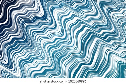 Dark BLUE vector template with abstract lines. Shining crooked illustration in marble style. New composition for your brand book.