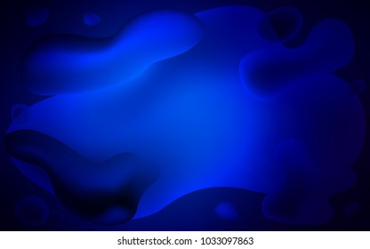 Dark BLUE vector template with abstract circles. Brand-new colored illustration in memphis style with gradient. The template for cell phone backgrounds.