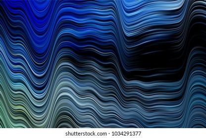 Dark BLUE vector template with abstract lines. Blurred geometric sample with gradient bubbles.  A new texture for your  ad, booklets, leaflets.
