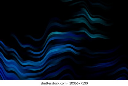 Dark BLUE vector template with abstract lines. Creative illustration in halftone marble style with gradient. Marble design for your web site.