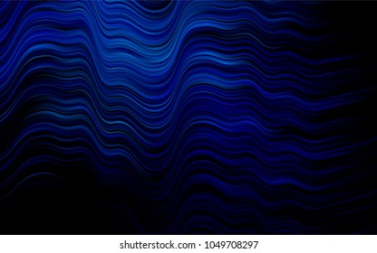Dark BLUE vector template with abstract lines. A completely new color illustration in marble style. The best blurred design for your business.