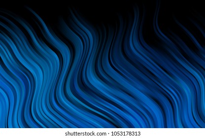 Dark BLUE vector template with abstract lines. Blurred geometric sample with gradient bubbles.  Pattern for your business design.