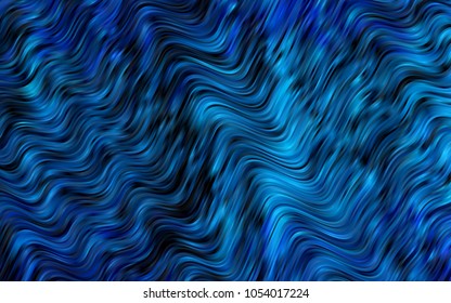 Dark BLUE vector template with abstract lines. Shining crooked illustration in marble style. A completely new template for your business design.