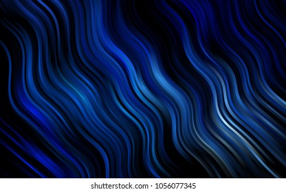 Dark BLUE vector template with abstract lines. Brand-new colored illustration in marble style with gradient. Textured wave pattern for backgrounds.