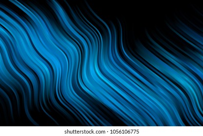Dark BLUE vector template with abstract lines. Shining illustration, which consist of blurred lines, circles. A completely new marble design for your business.