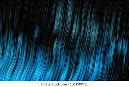 Dark BLUE vector template with abstract lines. Blurred geometric sample with gradient bubbles.  The elegant pattern for brand book.