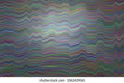 Dark BLUE vector template with abstract lines. A vague circumflex abstract illustration with gradient. Pattern for your business design.