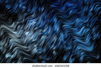 Dark BLUE vector template with abstract lines. Blurred geometric sample with gradient bubbles.  The template for cell phone backgrounds.
