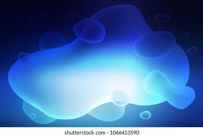 Dark BLUE vector template with abstract circles. A completely new color illustration in memphis style. The elegant pattern for brand book.