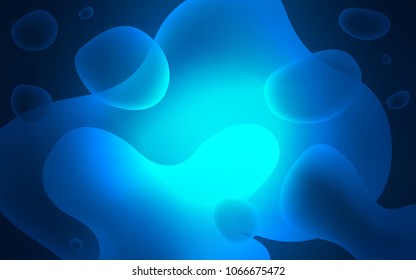 Dark BLUE vector template with abstract circles. Geometric illustration in memphis style with gradient.  New composition for your brand book.