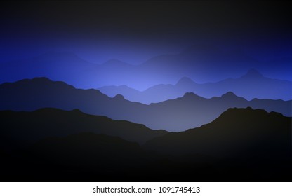 Dark BLUE vector template with abstract circles. Brand-new colored illustration in mountain style with gradient. A new texture for your  ad, booklets, leaflets.