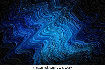 Dark BLUE vector template with abstract lines. Glitter abstract illustration with wry lines. Pattern for your business design.