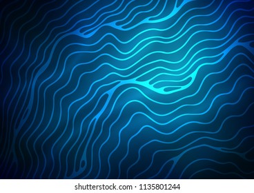 Dark BLUE vector template with abstract lines. Colorful illustration in abstract marble style with gradient. Brand new design for your ads, poster, banner.