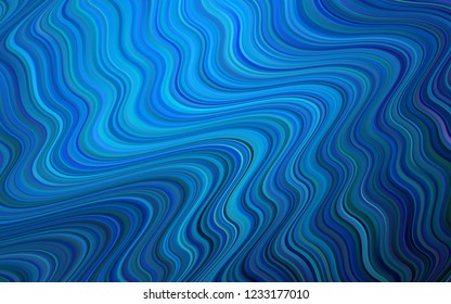 Dark BLUE vector template with abstract circles. Shining crooked illustration in marble style. Marble design for your web site.