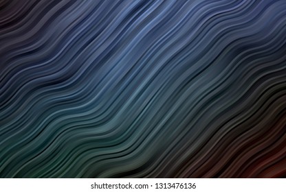 Dark BLUE vector template with abstract lines. Blurred geometric sample with gradient bubbles.  The best blurred design for your business.