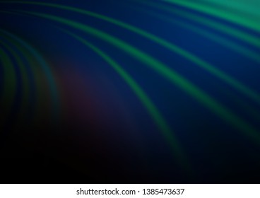 Dark BLUE vector template with abstract lines. Colorful illustration in abstract marble style with gradient. Brand new design for your ads, poster, banner.