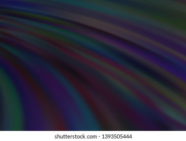 Dark BLUE vector template with abstract lines. Modern gradient abstract illustration with bandy lines. Pattern for your business design.