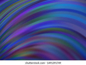 Dark BLUE vector template with abstract lines. Modern gradient abstract illustration with bandy lines. Textured wave pattern for backgrounds.